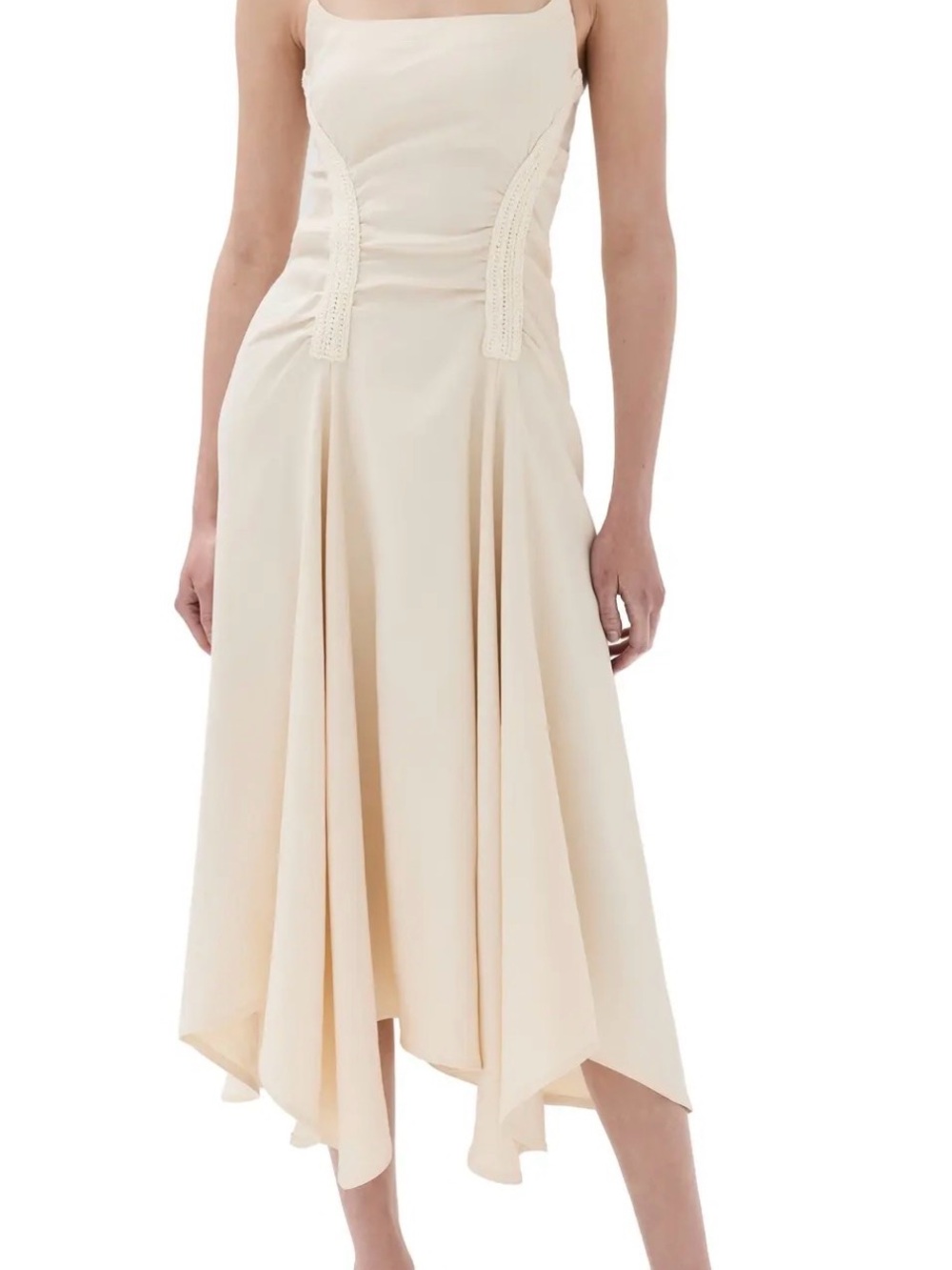 A.L.C Silvia Ivory Tank Midi Bodice Handkerchief Hem Dress Women’s 10